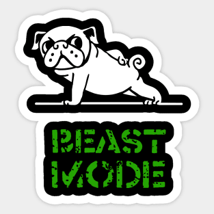 Beast Mode Pug Sticker
